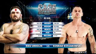 CAGE 63 Urholin vs Kossakowski Complete MMA Fight [upl. by Leunammi]