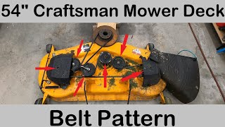 Craftsman 54quot Mower Deck Belt Pulley Pattern  And Belt Numbers  Man About Home [upl. by Umont]