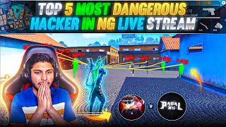 Top 5 Most Dangerous Hacker in Nonstop Gaming Livestream😱 Pagal M10 And V Badge Youtuber Using Hack🤬 [upl. by Parette717]