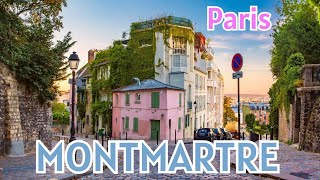 Paris France  Walking in Montmartre  4K HDR 60FPS Walking Tour [upl. by Sachiko]