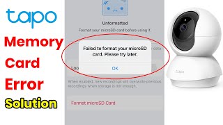 Failed to initialize SD card Tapo Camera fix  Failed to format your micro SD card TAPO camera error [upl. by Gefen]