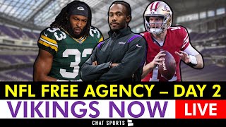 Vikings Free Agency LIVE Sam Darnold amp Aaron Jones Reaction  Minnesota Vikings Rumors  Day 2 [upl. by Akcimat790]