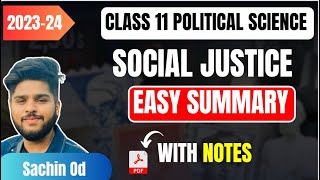 Class 11 Political Science Social Justice Easy Summary Explain 202324 [upl. by Clarkin]