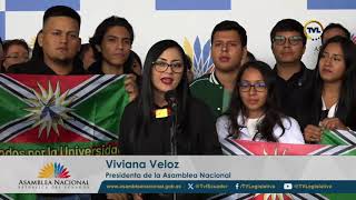 Declaraciones de la Presidenta de la Asamblea Nacional Viviana Veloz [upl. by Burl]