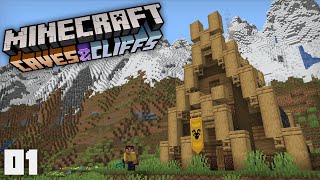 The Perfect Caves and Cliffs Starter House  Minecraft 118 Survival 1 [upl. by Munafo]