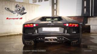 Lamborghini Aventador LP7004 with Supersprint Exhaust Shooting flames [upl. by Atinuahs]