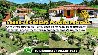 Vendese Chácara de Porteira Fechada com 5 tarefas casa de morada poço artesiano cacimba etc [upl. by Immak800]