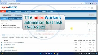 TTV microworkers admission test task 15 March 2022 [upl. by Hacceber20]