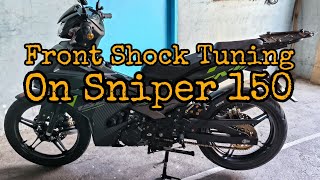 Sniper 150 Front Shock Tuning  MOTORENCE TV [upl. by Harding]