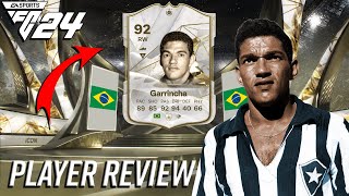 THE BEST ICON WINGER IN EA FC 24 92 ICON GARRINCHA PLAYER REVIEW EA FC24 ULTIMATE TEAM [upl. by Naesed]