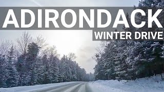 Adirondack Park Mountains Winter Drive in 4K [upl. by Amalbergas108]