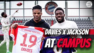 Alphonso Davies hosts NFL MVP Lamar Jackson at the FC Bayern Campus [upl. by Amsirahc275]