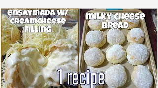 ensaymada with cream cheese filling milky cheese bread pandesal [upl. by Metah]