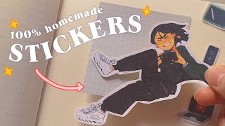 🍓 Designing amp Making STICKERS at HOME 🍓 [upl. by Enimzaj]