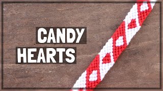 Candy Hearts Friendship Bracelet Tutorial CC [upl. by Imoen]