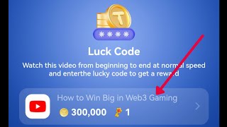 Tapcoins Luck Code  How to Win Big in Web3 Gaming  Tap Coins Video Task Luck Code Today [upl. by Best]