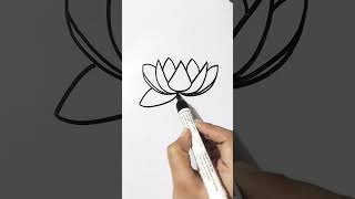 Draw lotus 🪷 using letter wdrawing lotus easy [upl. by Noemi814]