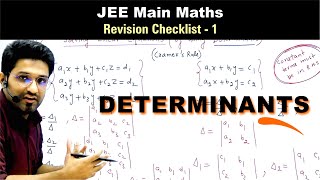 Determinants  Revision Checklist 1 for JEE Main Maths [upl. by Premer]