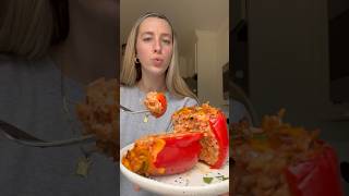 Cheesy Stuffed Pepper recipe in description ￼ [upl. by Filia636]