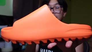 Yeezy Slide Enflame Orange from DHGate  Review  On Foot [upl. by Batista]