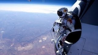 Felix Baumgartner Red Bull Stratos FULL SPACE JUMP VIDEO [upl. by Aihseym]