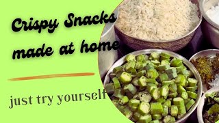 Poha Bhindi Snacks  அவல் வடகம் [upl. by Naeloj558]