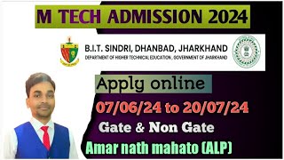 Bit sindri mtech admission 2024Mtech with Gate Mtech without Non gatenext jharkhand [upl. by Elyssa]