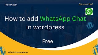 Free Plugin  How to add WhatsApp Chat in WordPress [upl. by Nnylasor]