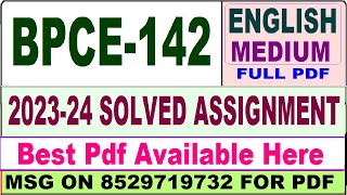 bpce 142 solved assignment 202324  bpce 142 solved assignment 2024 in English  ignou bpce 142 [upl. by Allecram]