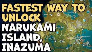 Fastest way to unlock Narukami Island Inazuma Underwater Teleport Waypoint Genshin Impact [upl. by Gold]