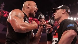 The Rock and John Cena engage in a WrestleManialevel war of words Raw March 5 2012 [upl. by Borek]