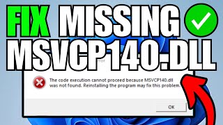 How To Fix Missing MSVCP140dll File Windows 1011 [upl. by Domingo]