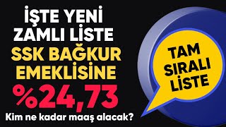 Temmuz 2024  Tam sıralı maaş tablosu  Ssk Bağkur emeklisi ne kadar maaş alacak [upl. by Nirak]