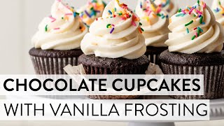 Chocolate Cupcakes with Vanilla Frosting  Sallys Baking Recipes [upl. by Vergne688]