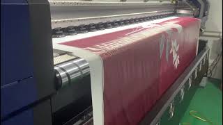 8head 32m digital printer polyester fabric heat transfer machine textile inkjet printing machine [upl. by Fayre]