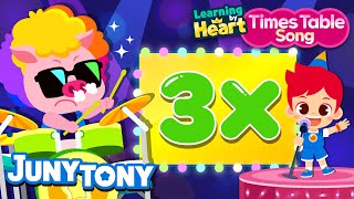 3 Times Table Song  Multiply by 3  School Songs  Multiplication Songs for Kids  JunyTony [upl. by Terpstra]