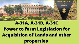 Article31A 31B 31C of Indian constitution [upl. by Yrag]