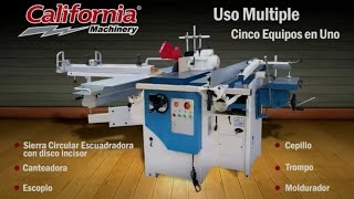 Maquina para madera multifunción Sierra de Mesa Trompo Cepillo Canteadora y Escoplo [upl. by Zamir]