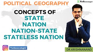 Concepts of State NationNation State Stateless NationPolitical GeographyGeoecologist [upl. by Stinson433]