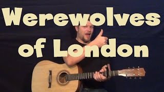 Werewolves of London Warren Zevon Easy Guitar Lesson How to Play Tutorial Licks TAB [upl. by Benkley]