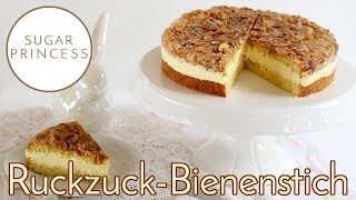 Ruckzuck Bienenstich mit Paradiescreme und ohne Hefe  Rezept von Sugarprincess [upl. by Einad]