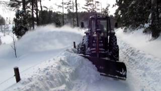 Valmet 455 snöröjning med Ilsbo snöslunga [upl. by Henryetta]