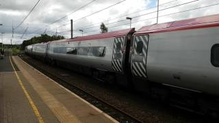 HD Virgin Pendolino 390112 Virgin Star passing Euxton Balshaw Lane on 9S55 572016 [upl. by Novello]