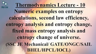 Thermodynamics Lecture 10entropy change fixed mass entropy analysis [upl. by Qooraf738]