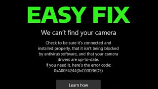 How To Fix 0xa00f4244 No Camera Attached Error No Cameras Are Attached [upl. by Gabor]