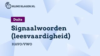 Signaalwoorden Leesvaardigheid  Duits Eindexamen havo amp vwo [upl. by Kcirdla]