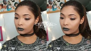 Sexy Bold Matte Black Lipstick Makeup Tutorial [upl. by Ntsuj]