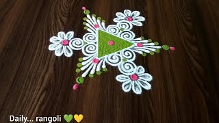 simple colourful rangoli design 💚 beautiful and unique rangoli design 💗💗 [upl. by Leblanc]