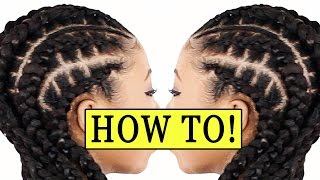 STITCH BRAIDS 4 BEGINNERS 👍  Feed In Braids [upl. by Ellehsat]