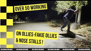 Over 50 Beginner tries to do tricks in a line OllieNose Stall out to Fakie Ollie [upl. by Tra635]